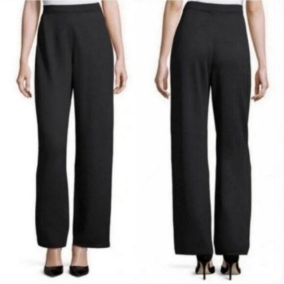 St. John Collection Black Santana Knit Pull On Pants Size 6 - Picture 1 of 9